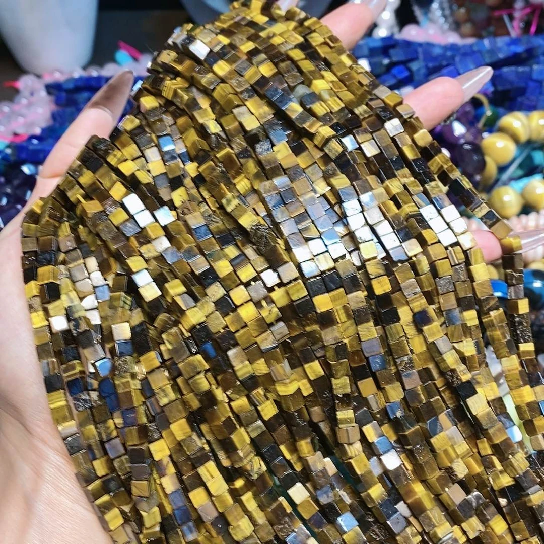 玛瑙/玉髓散珠天然虎眼4✖️4mm一条