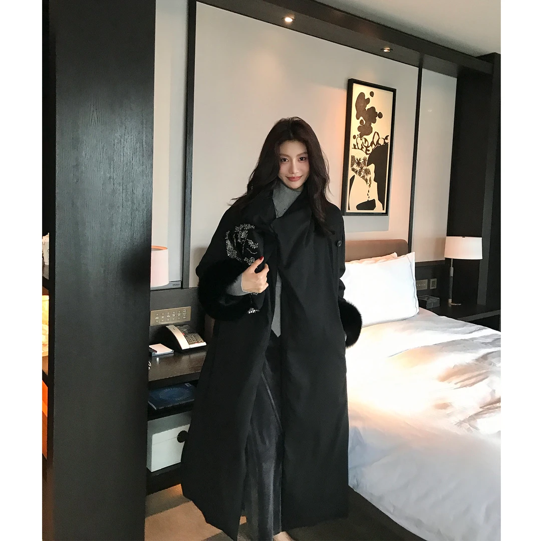 【ALONE SAVOR】龍喜儿 追风 秋冬保暖90白鹅绒羽绒服长外套D510