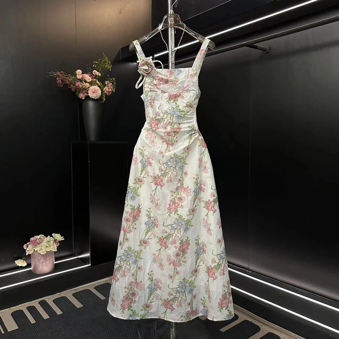 roiltrou原创设计修身显瘦碎花气质轻奢夏季连衣裙ZA1525112756