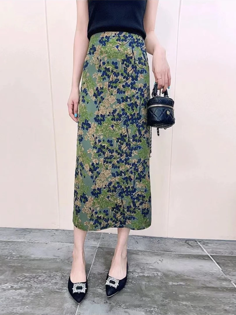 （运费补贴）碎花裙高级感后开叉半身裙2025夏季款气质中长A字裙