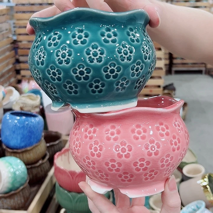 有孔.凑单10元陶瓷花盆发货！