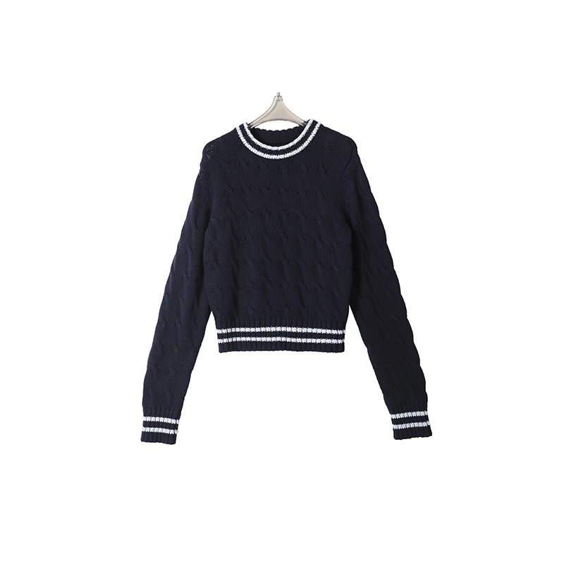 工艺针织衫蓝色时尚秋季长袖针织衫C16681