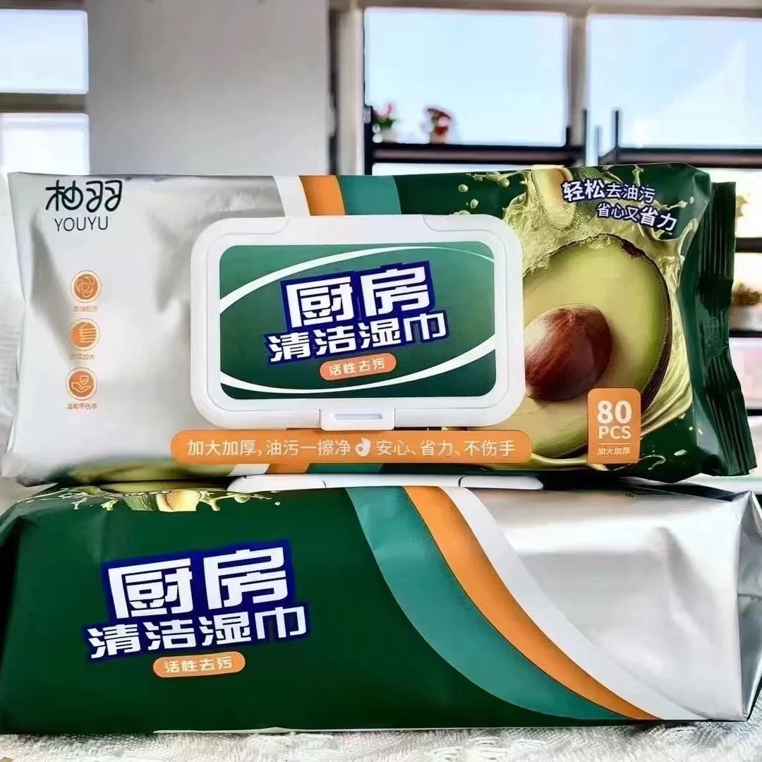 【2包】新疆包邮厨房清洁湿巾油烟机家用加大加厚吸油除油家庭带盖