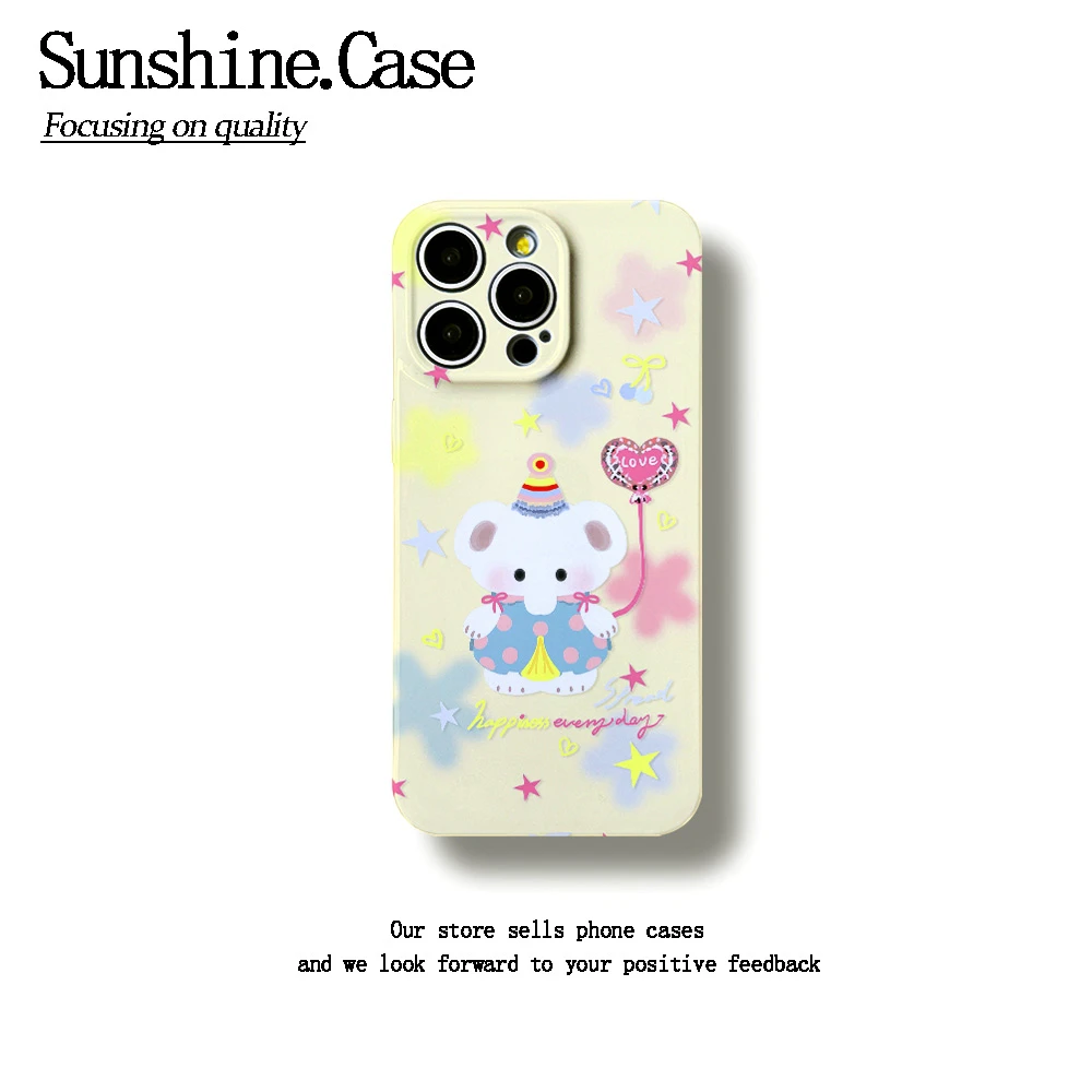 爱心小象软壳适用苹果oppo华为vivo手机壳防摔ins全包