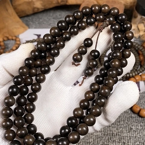 檀香木手串/手链老山檀香阴沉0.8/108微瑕疵