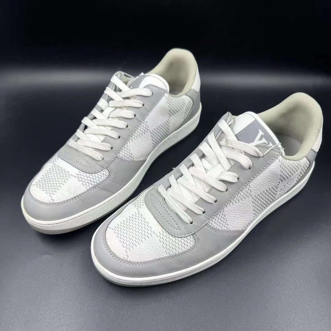 95新 LouisVuitton/路易威登 白灰棋盘格板鞋 40码 ca828t