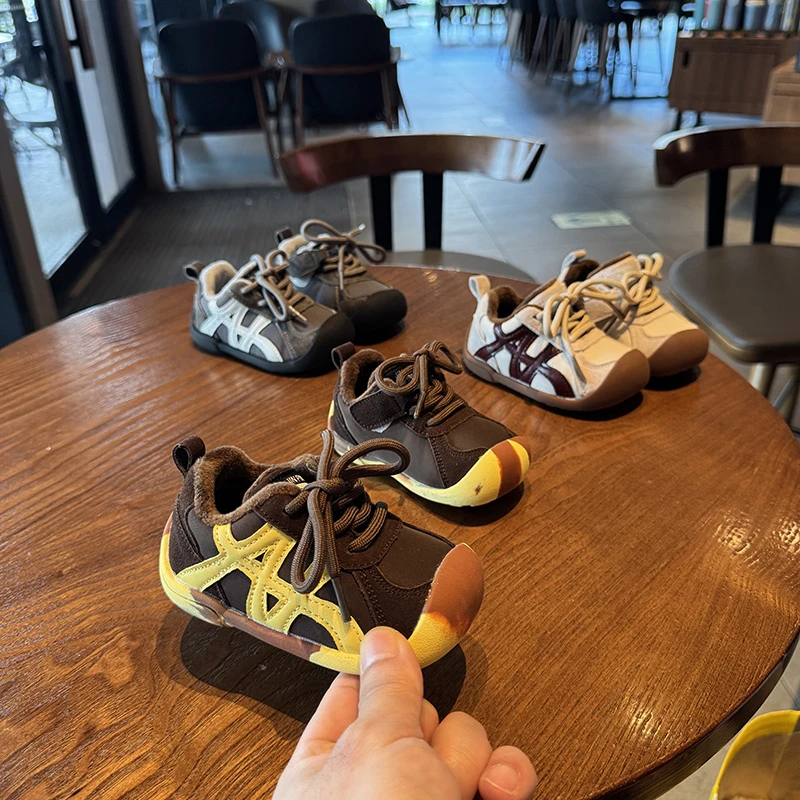 女童二棉鞋秋冬加绒保暖儿童阿甘鞋二棉鞋女宝宝软底学步鞋男童鞋