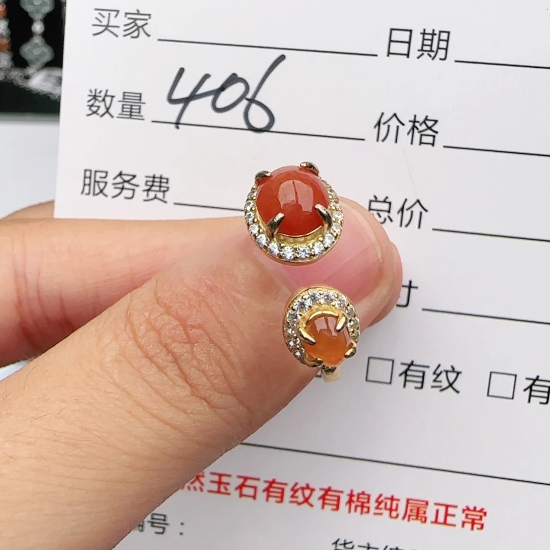 翡翠戒指银S925镶嵌戒指