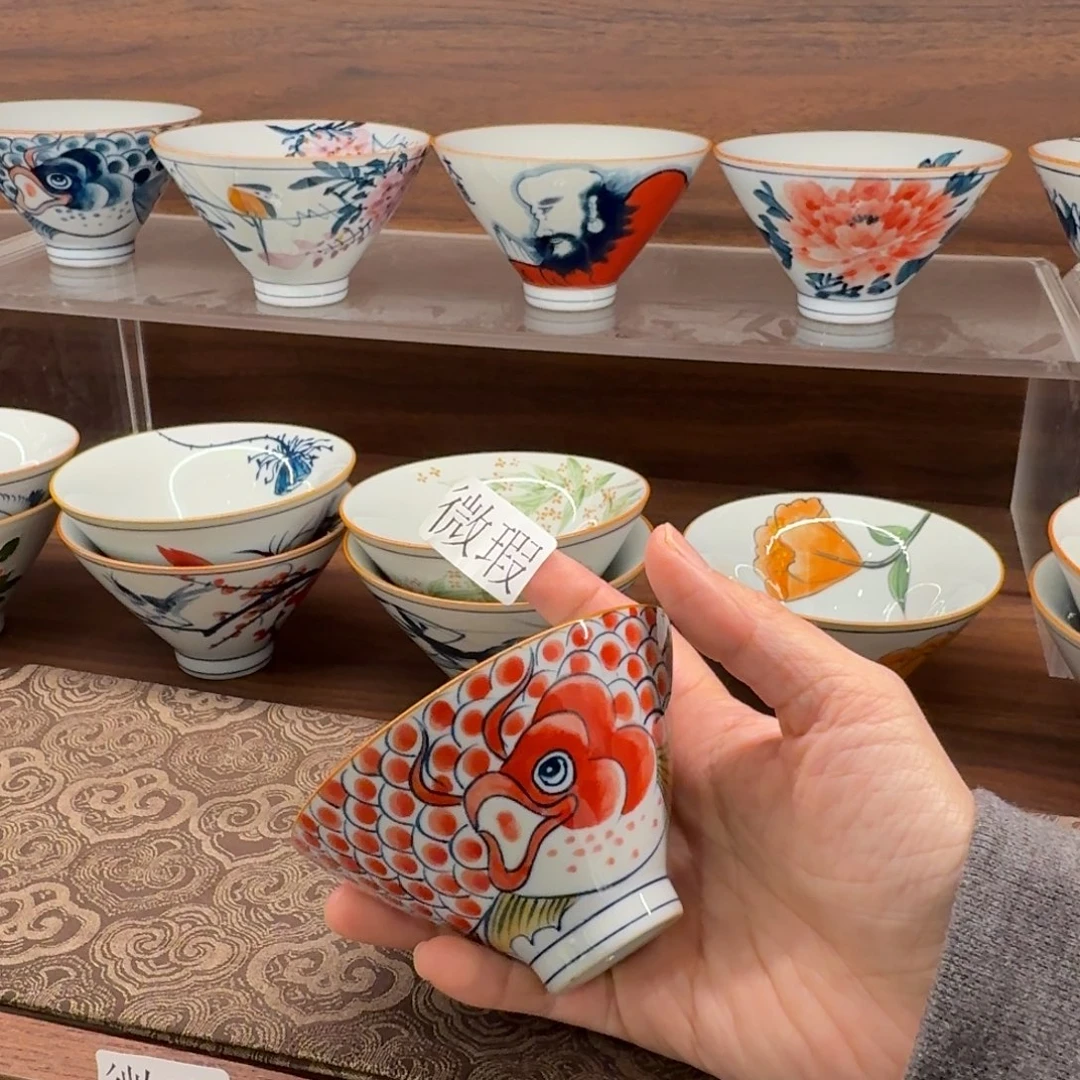 釉下手绘茶具微瑕