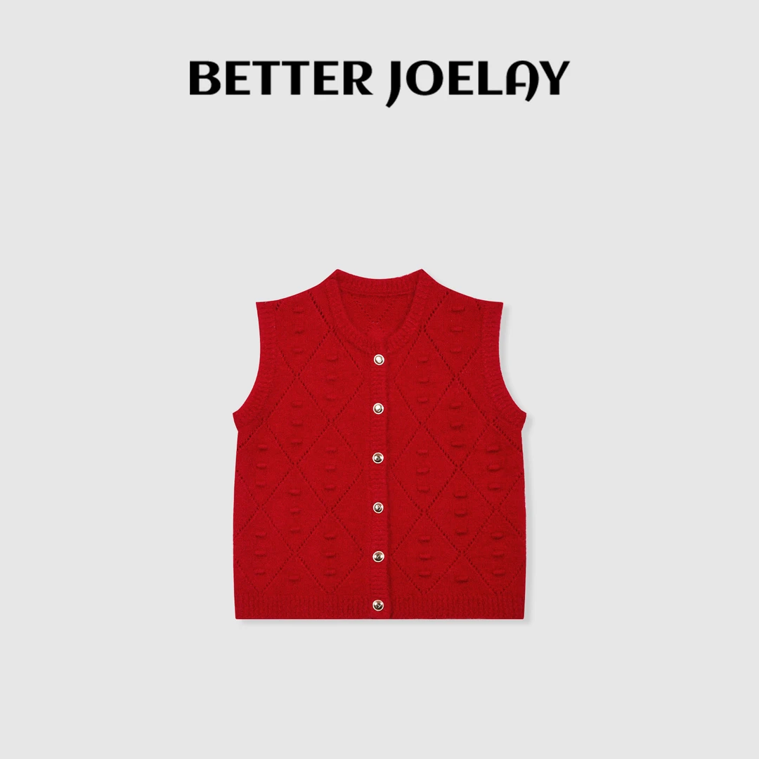 BETTER JOELAY-【红山茶】针织马甲气质百搭慵懒舒适韩版LL5376