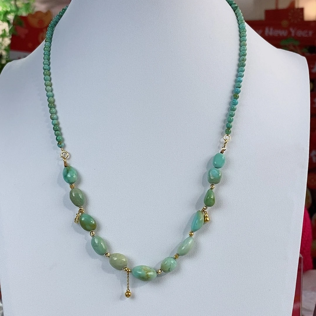 绿松石珠宝奇石18K金镶嵌