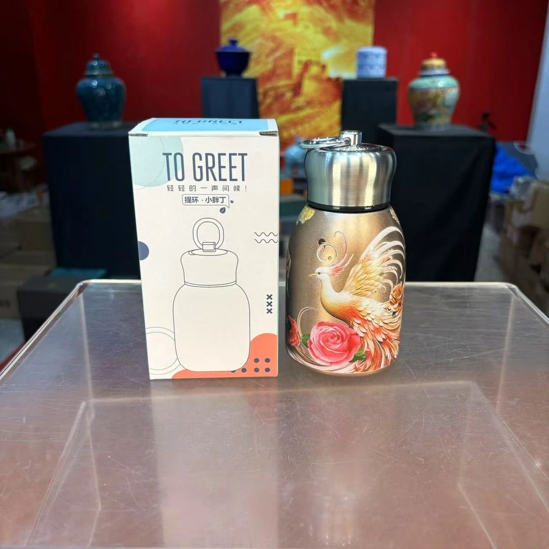 茗香瓷器 国风凤凰保温杯珐琅彩水杯车载户外杯-6055