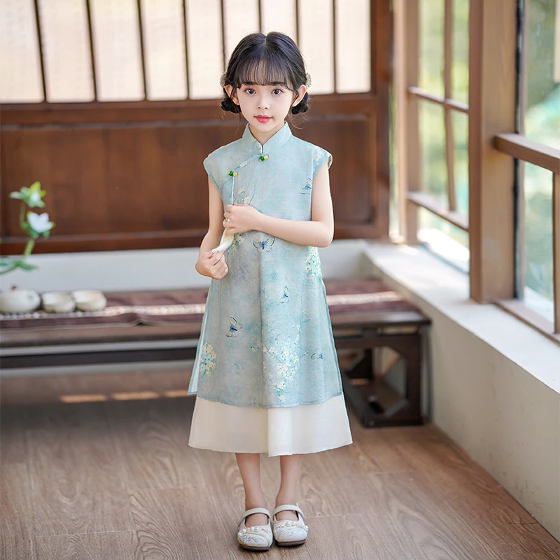 女童旗袍裙汉服连衣裙夏季2025新款儿童新中式改良小女孩国风裙子