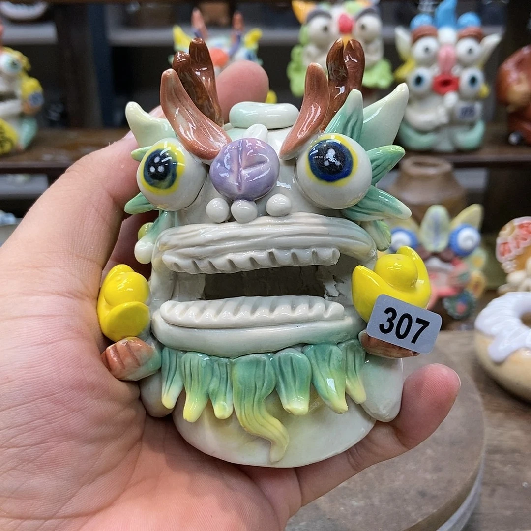 摆件直播间手工抽象陶瓷摆件307