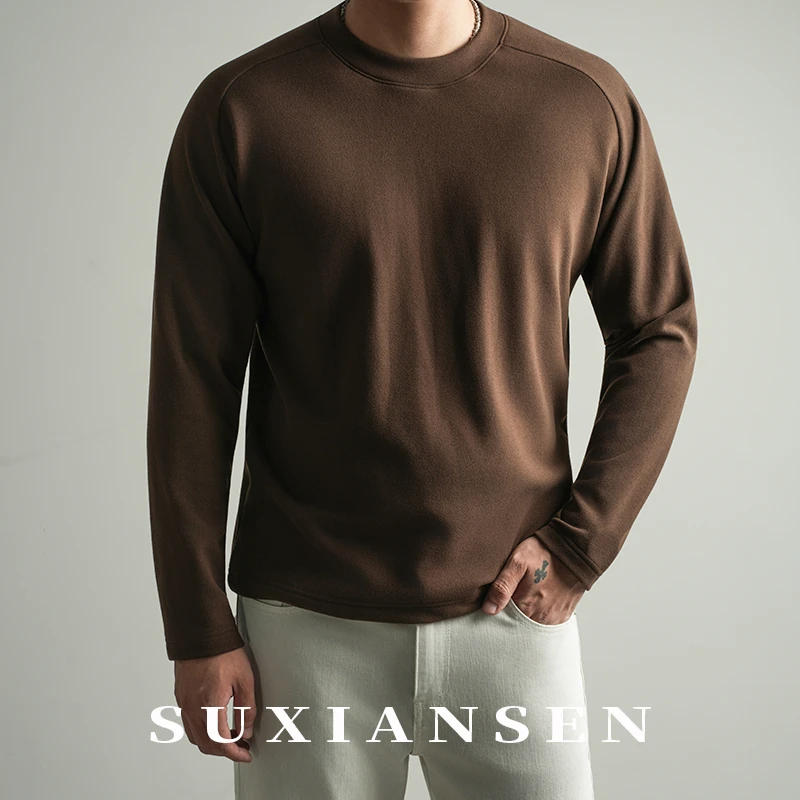 【大头叔叔】冬季莱赛尔双面驼绒美式插肩袖保暖T恤打底衫DDT7186