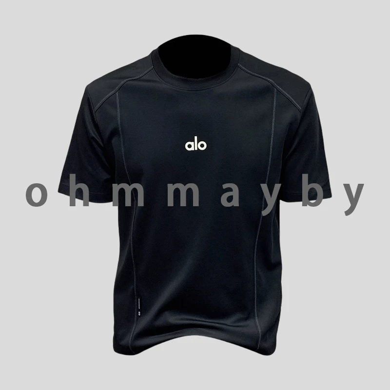 ohmmayby夏季新款美式印花圆领短袖T恤男士简约休闲高级感半袖