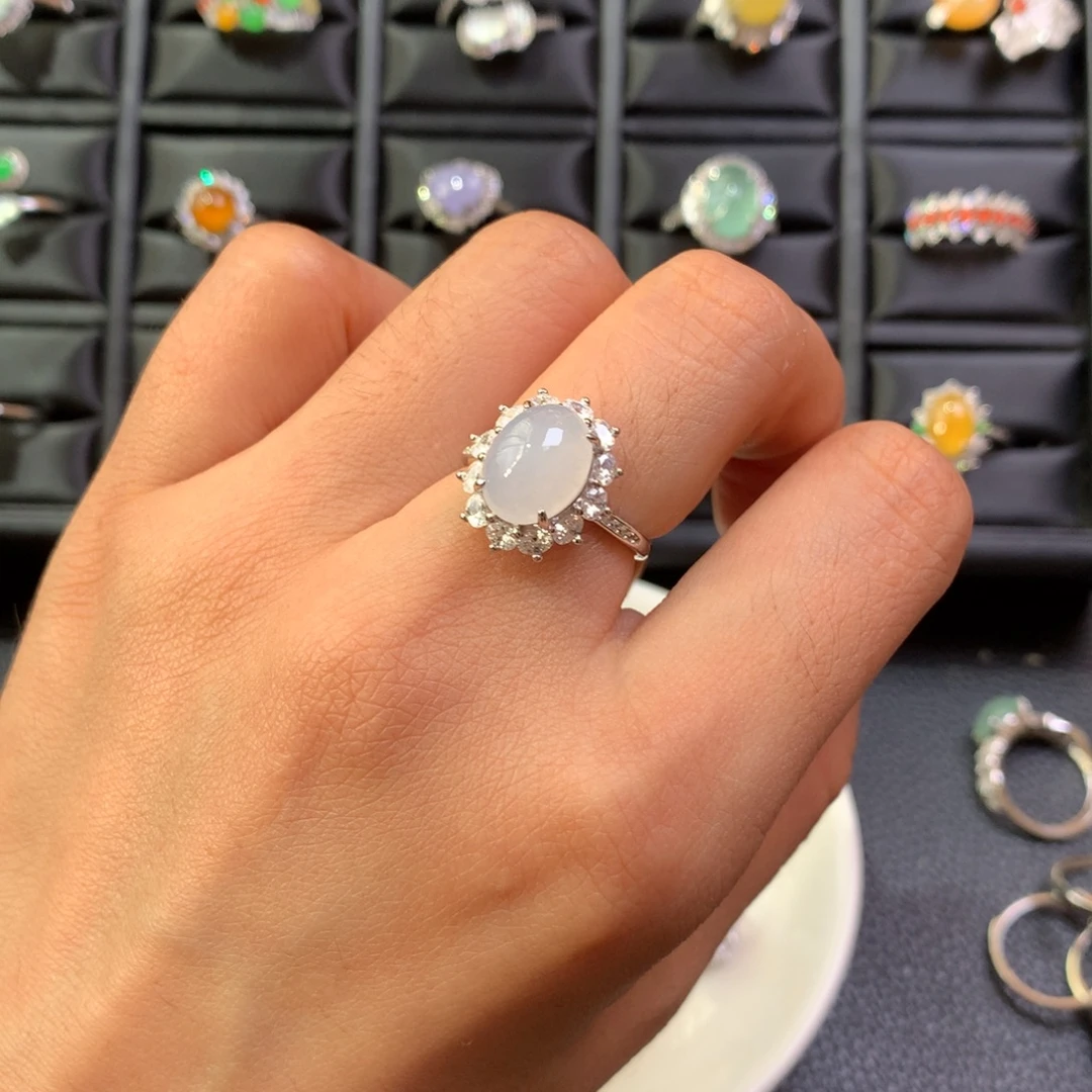 翡翠银S925镶嵌戒指