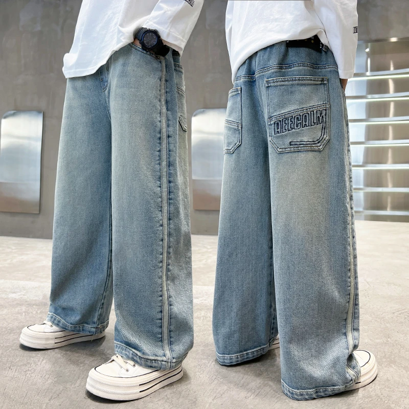 儿童装男童春装裤子长裤2025新款中大童春秋款男孩炸街春季牛仔裤