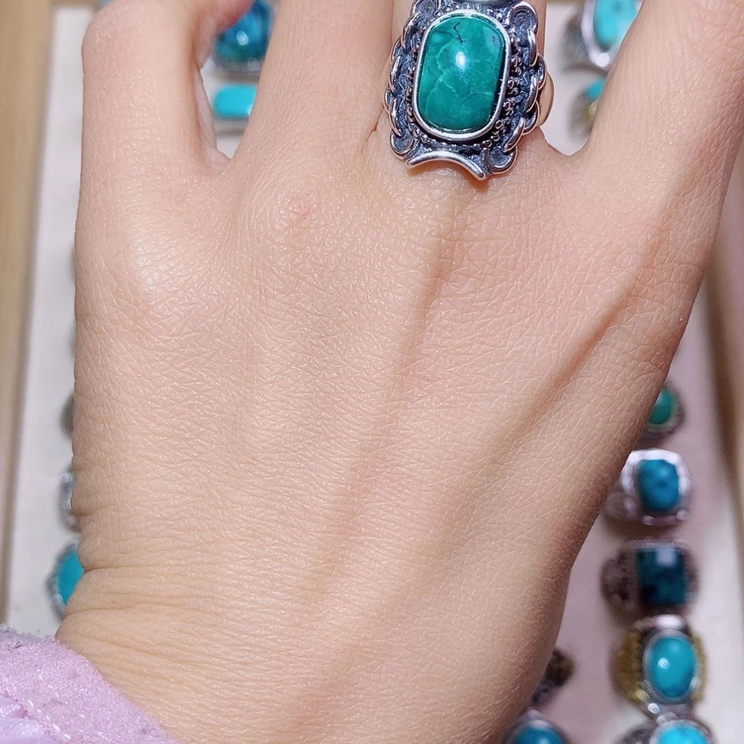 绿松石银S925镶嵌颈饰