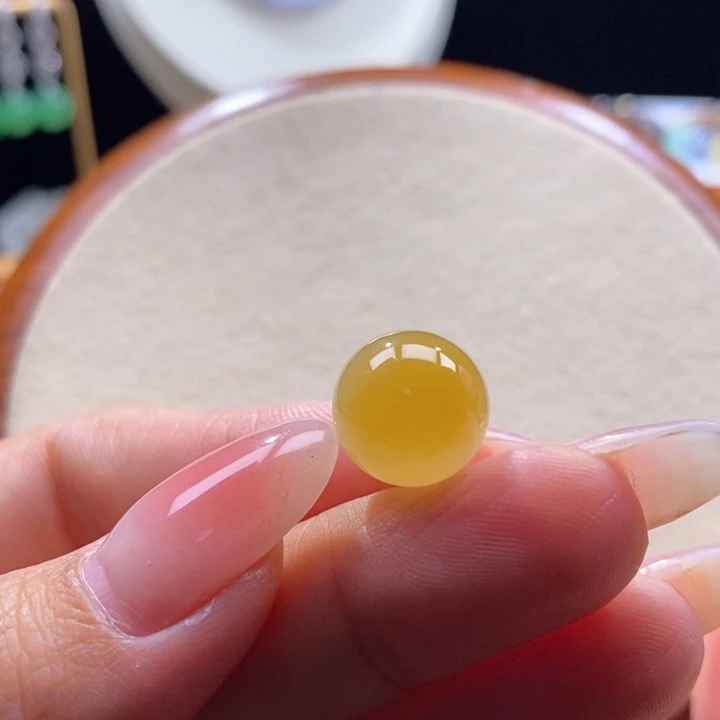 翡翠未镶嵌吊坠(不含链)翡翠冰胶黄翡珠卡13m