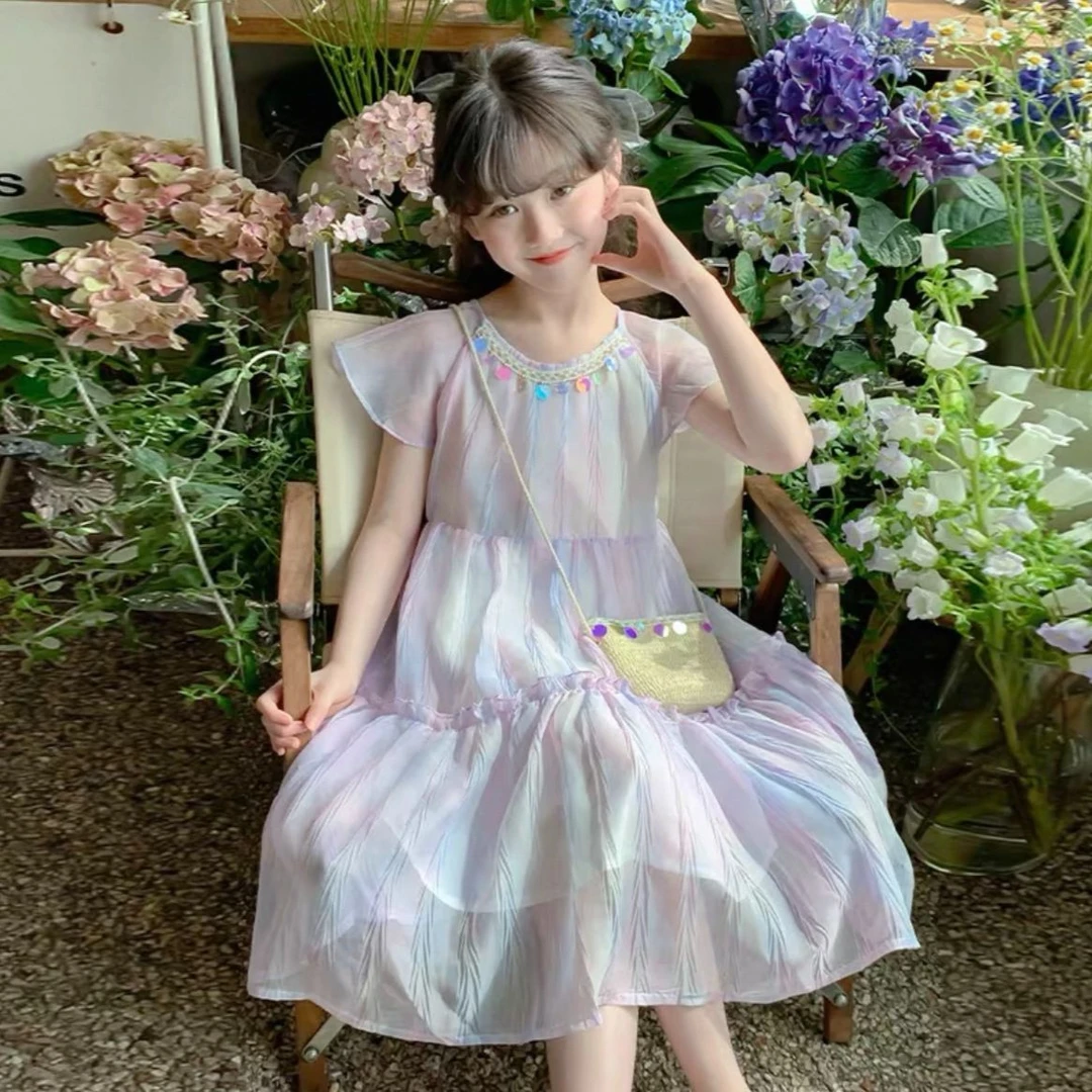 （送包包）（连衣裙）女童连衣裙夏款2025新款童装夏装网红中大童儿童
