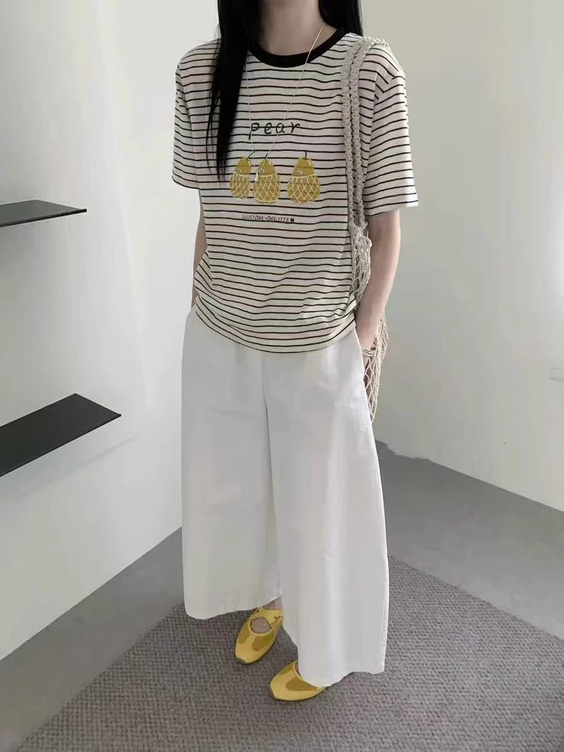 8150-4夏季新款时尚圆领字母短袖T恤女宽松百搭显瘦上衣宽松