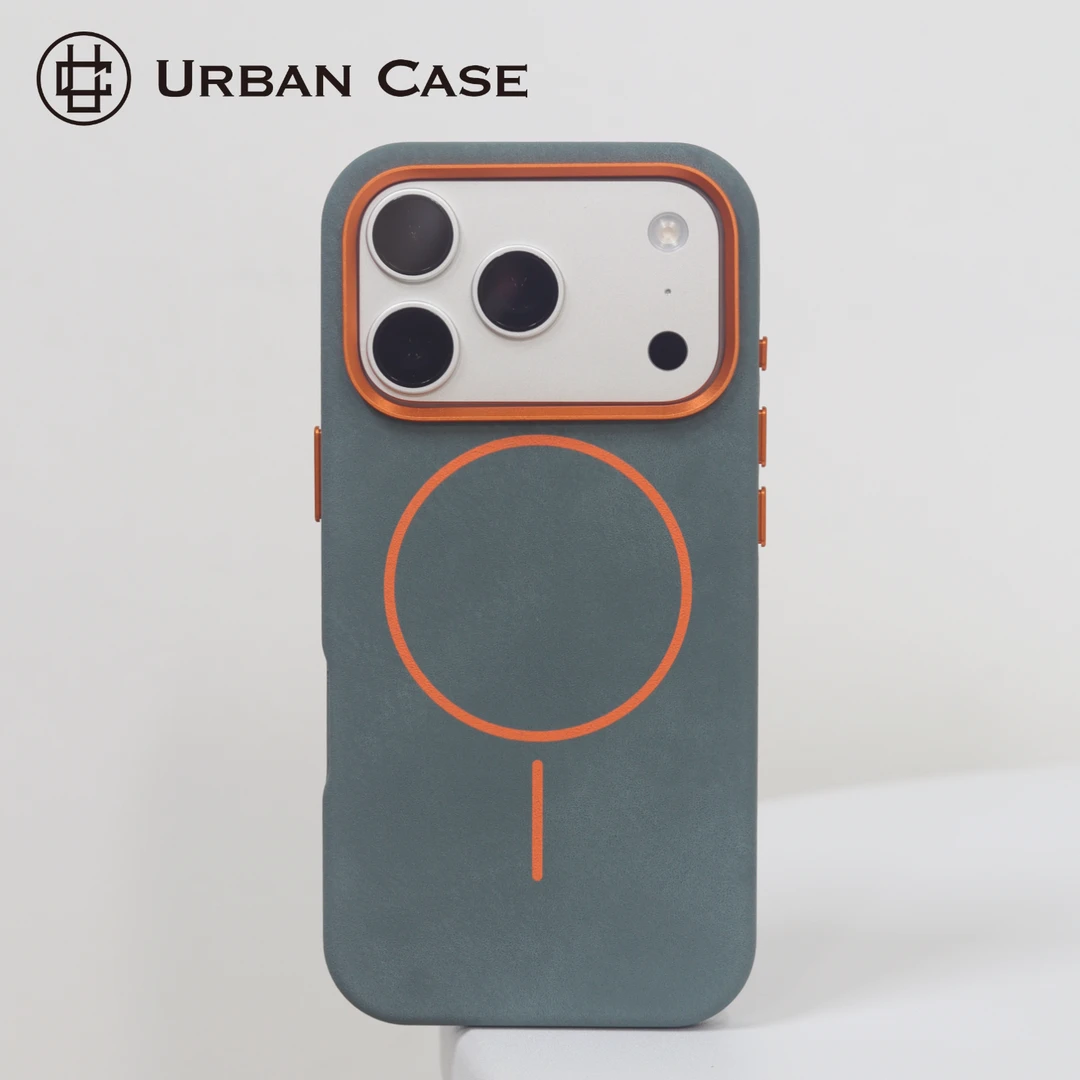 URBAN CASEU皮撞色细圈磁吸适用于iPhone17promax手机壳17pro复古