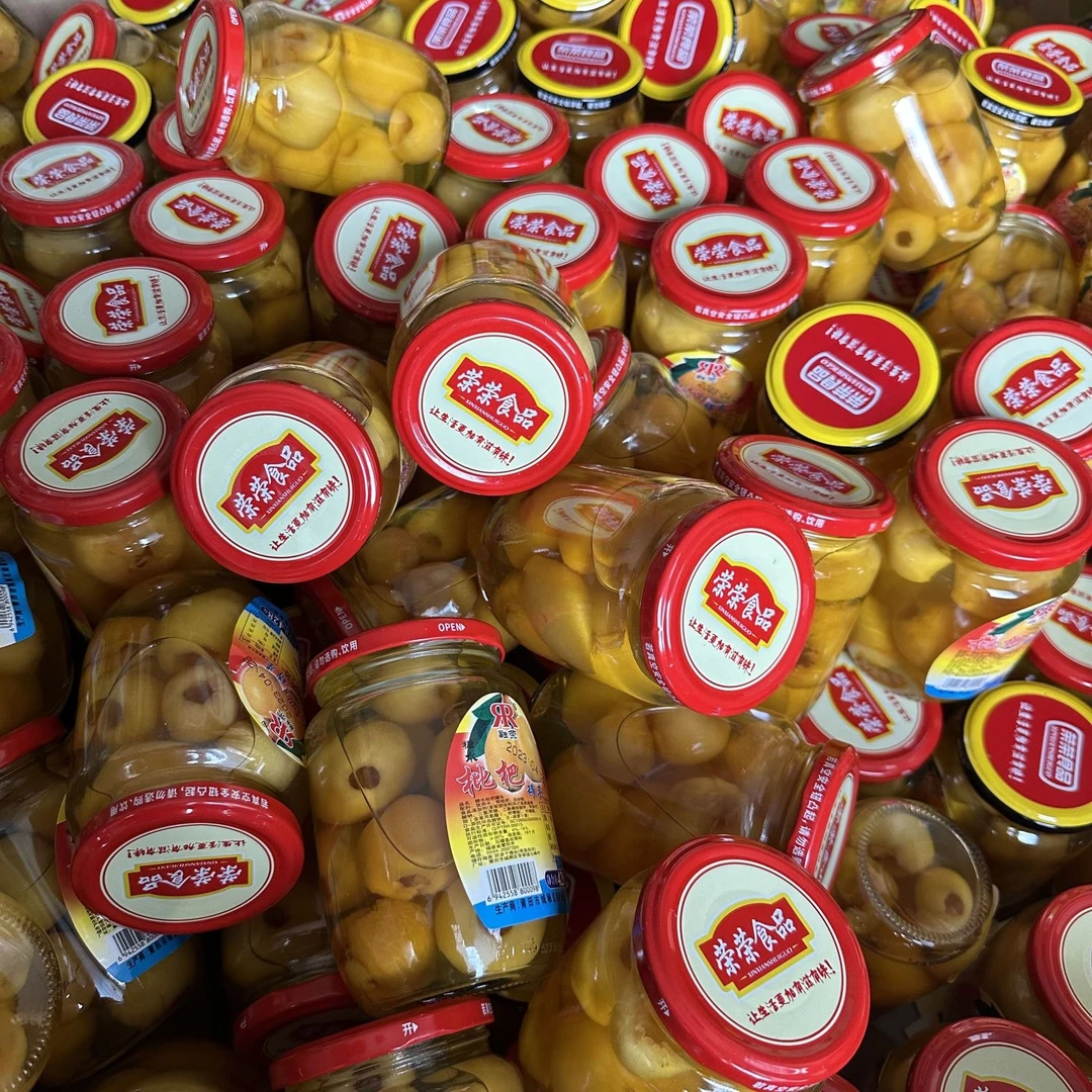 新鲜枇杷罐头玻璃瓶一整箱大瓶装烤梨商用去核果肉即食大罐枇杷