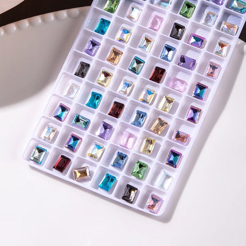 冰糖长方直角10*14指甲钻K9水晶钻美甲多切面正方尖底钻美甲饰品