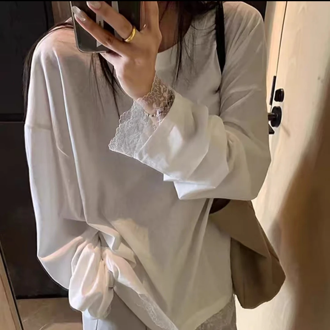 新款百搭宽松内搭圆领磨毛大版（适合高个子）