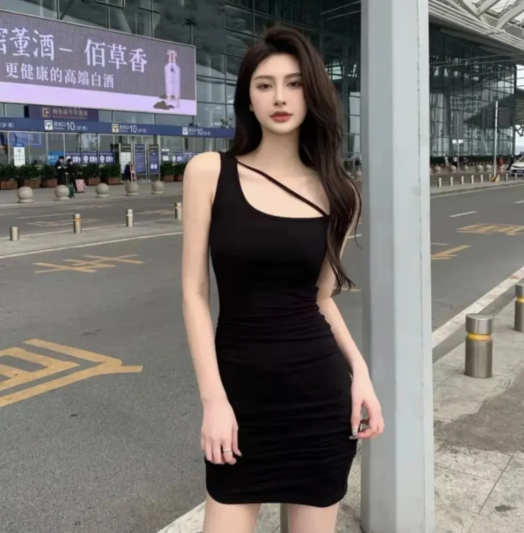 辣妹吊带连衣裙性感气质收腰显瘦两件套夏季短裙外套白色小衬衫