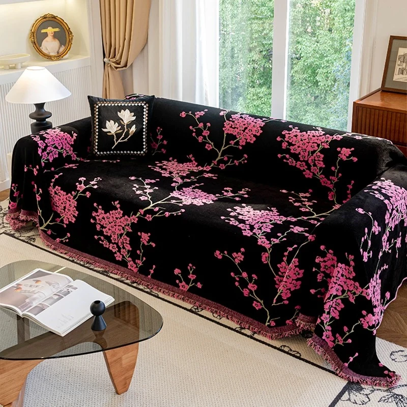 高档雪尼尔复古沙发盖布巾四季通用防滑沙发垫沙发套客厅现代