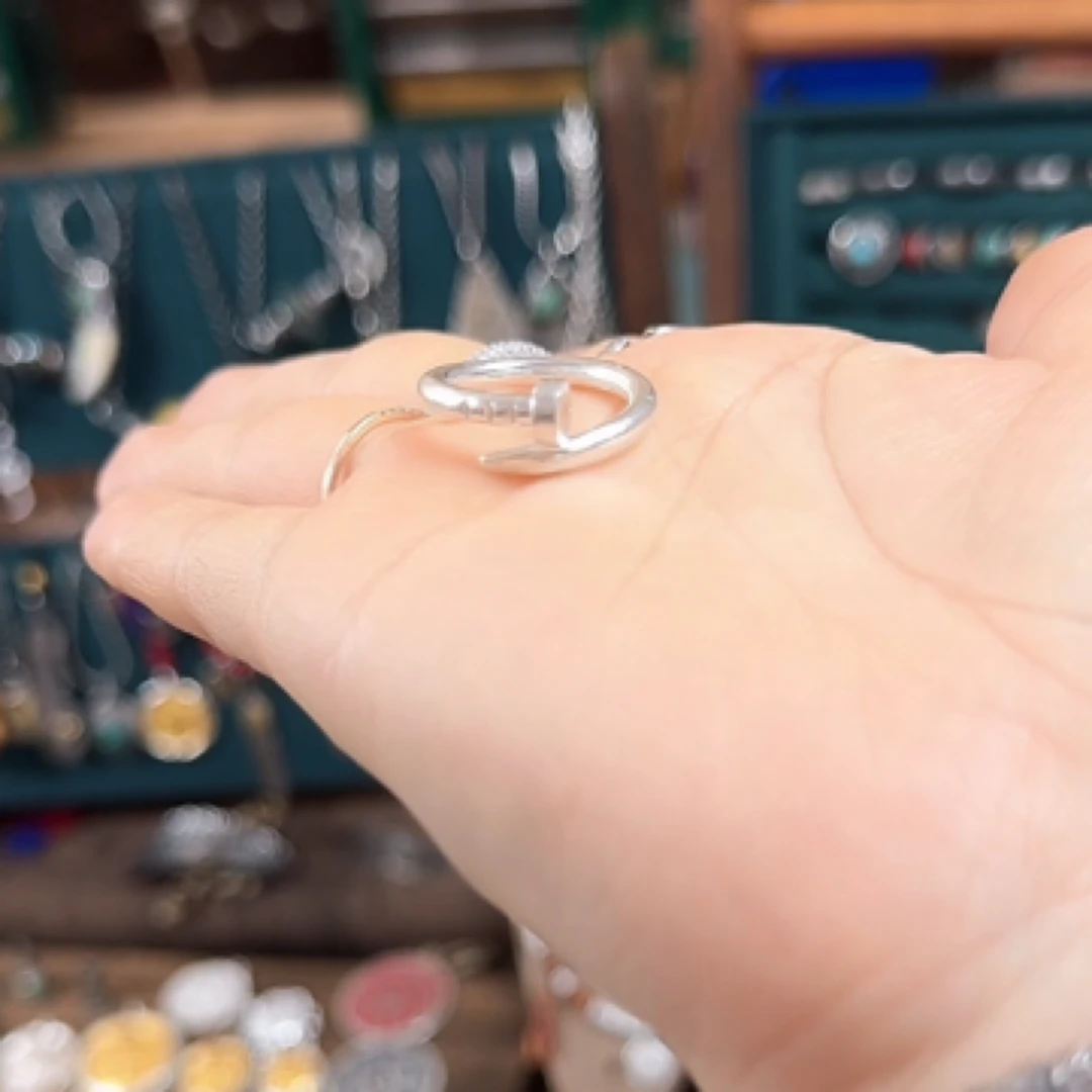 足银戒指 纯手工银戒复古男士银戒