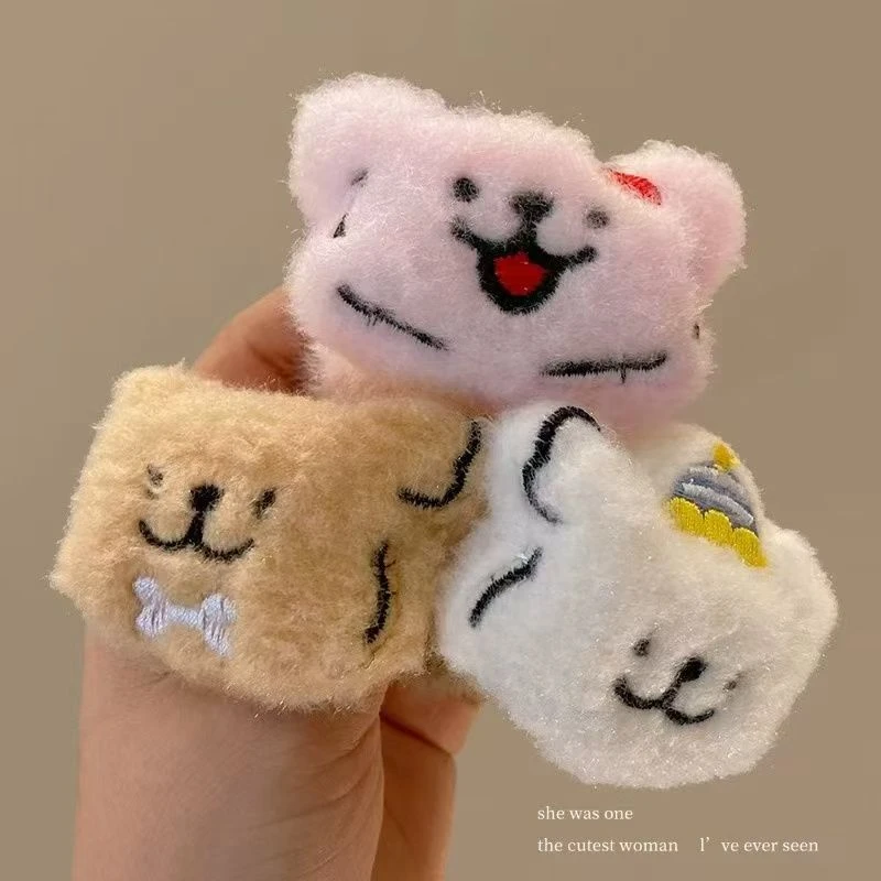 线条小狗发圈发绳毛绒发饰少女心甜美简约头饰