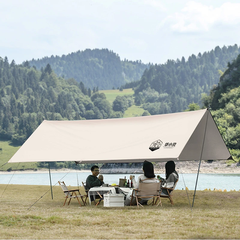 橱明星户外天幕大号露营帐篷遮阳棚加厚大容量防雨防晒野餐装备