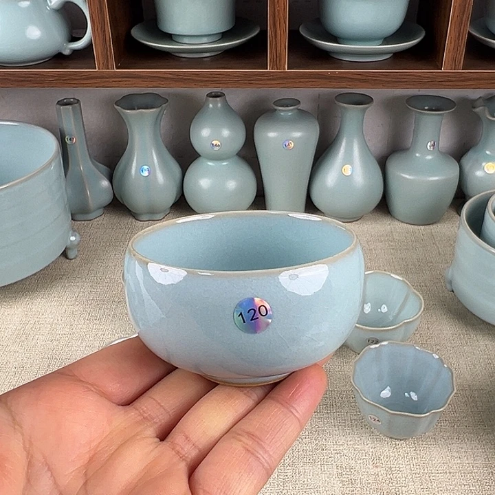 瓷杯子天青釉禅定杯