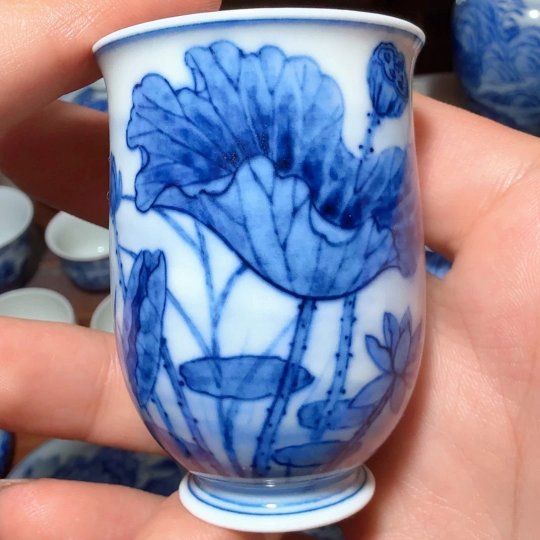 釉下青花柴窑单杯