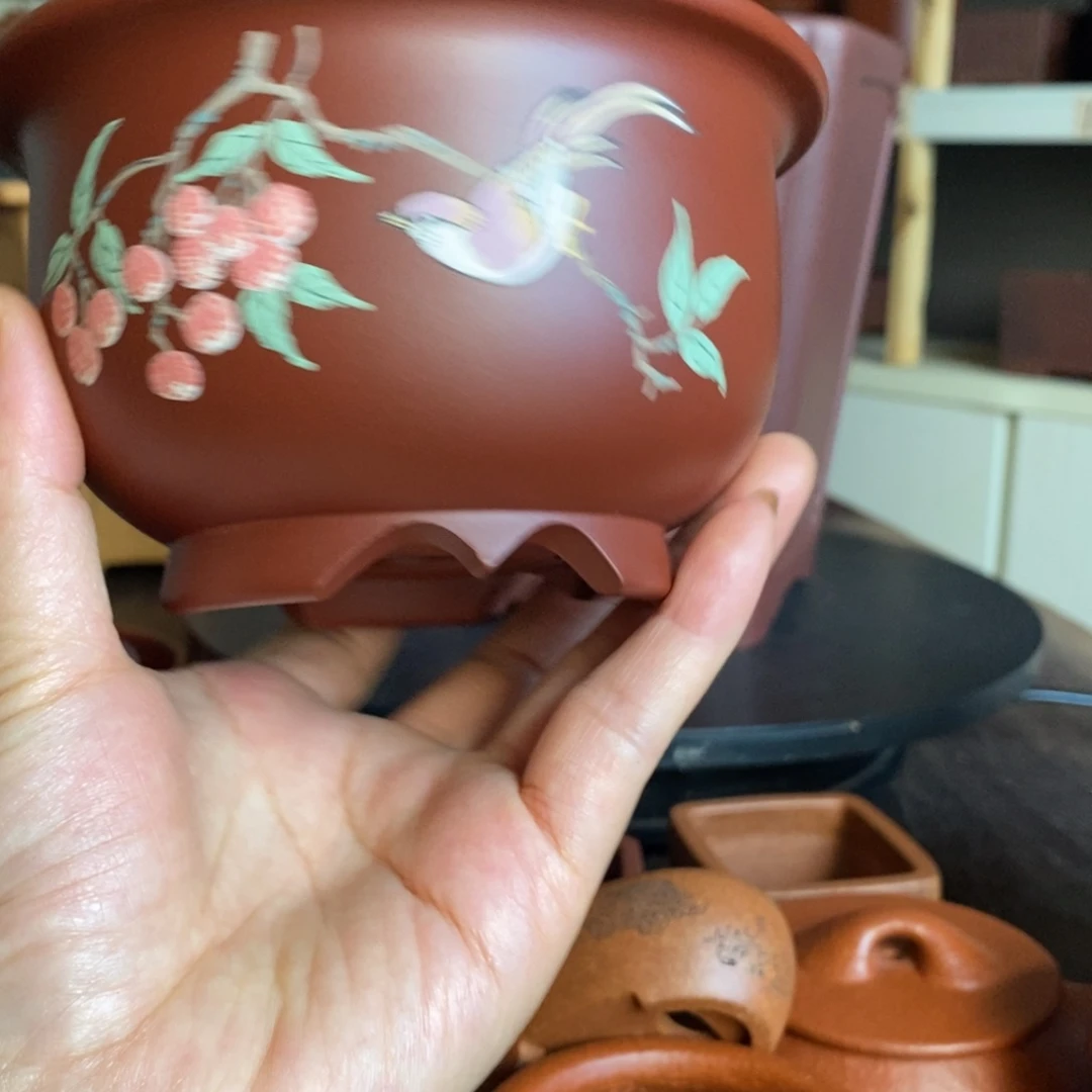 紫砂花盆素*花盆手工制作