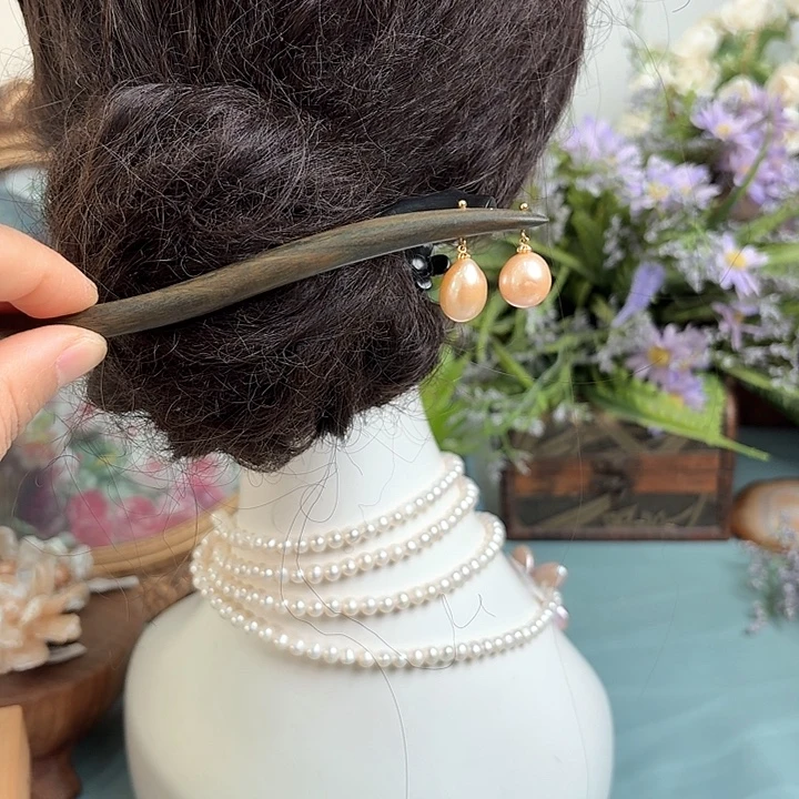 淡水珍珠发饰未镶嵌