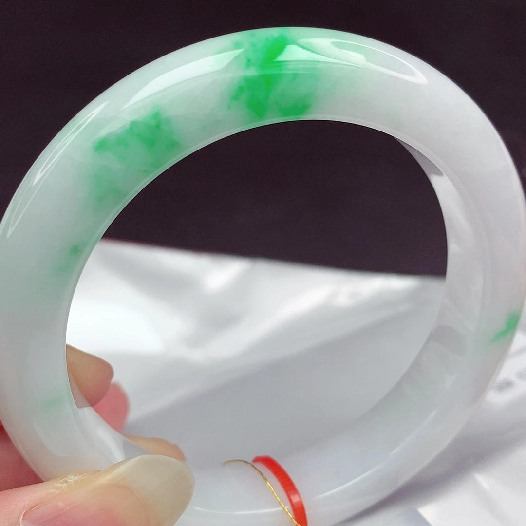 翡翠未镶嵌手镯5859圈965