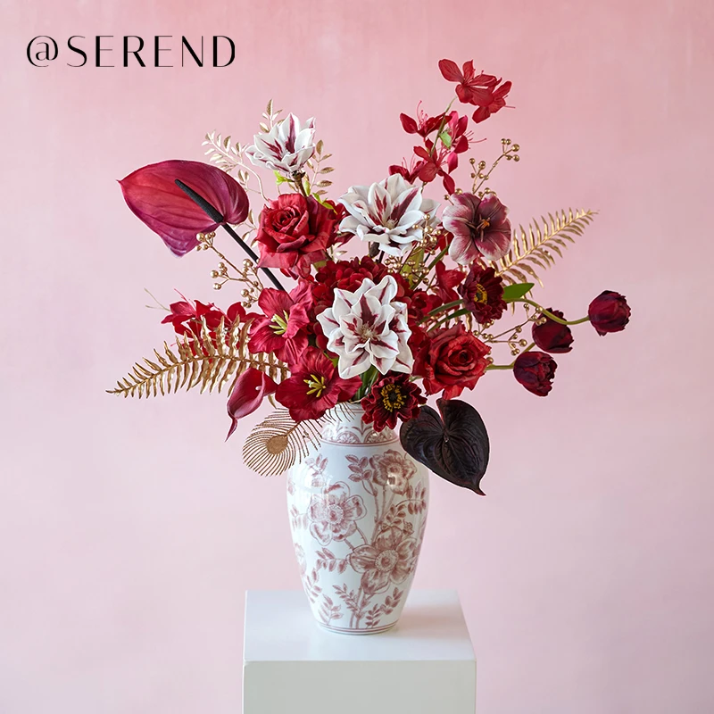 长相思氛围感客厅玄关餐桌卧室床头柜仿真花假花乔迁新居婚礼摆设