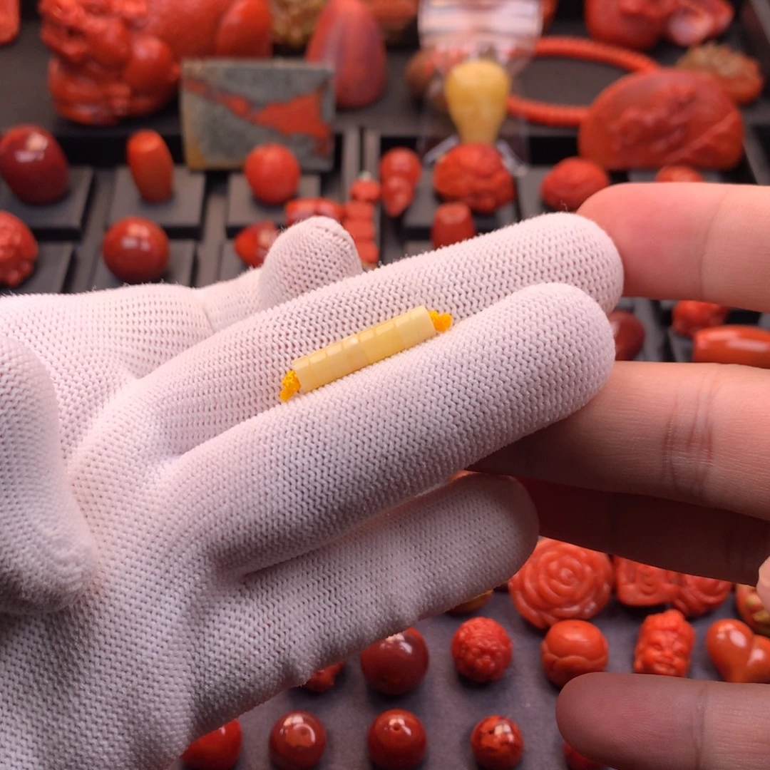 蜜蜡未镶嵌裸石天然蜜蜡俄料原矿满蜡精工直切隔片5mm