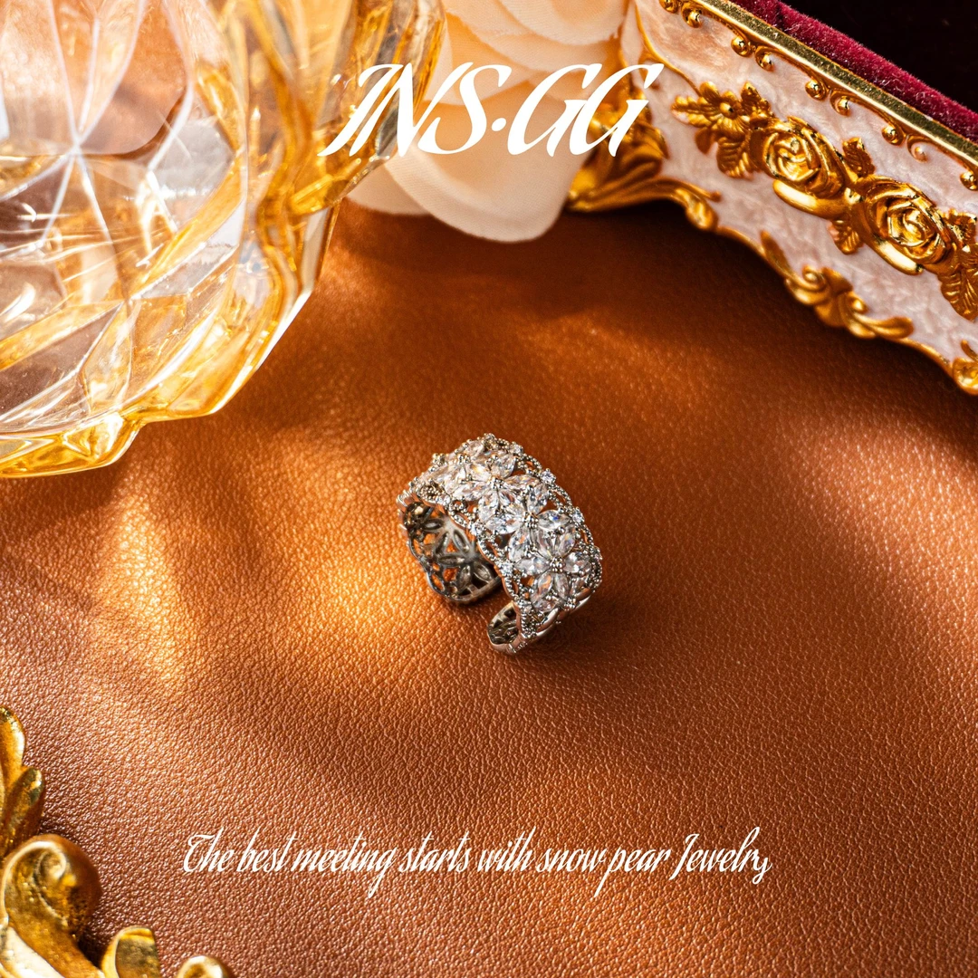 铜合金合成锆石戒指 【INS · GG】铜 ♠ 轻奢设计 LJ310  戒指