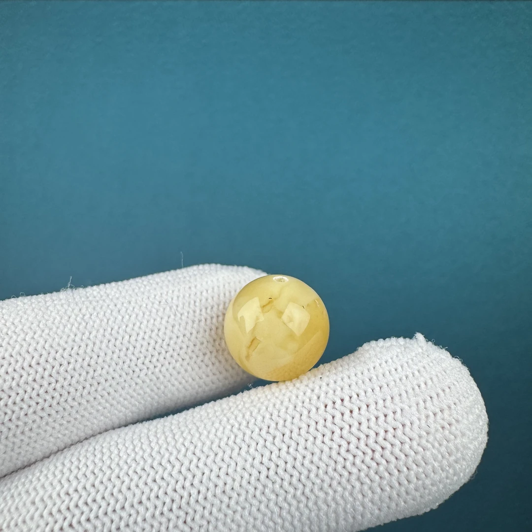 D3900[瑕疵]天然蜜蜡 圆珠12.6mm支持复检假一赔十