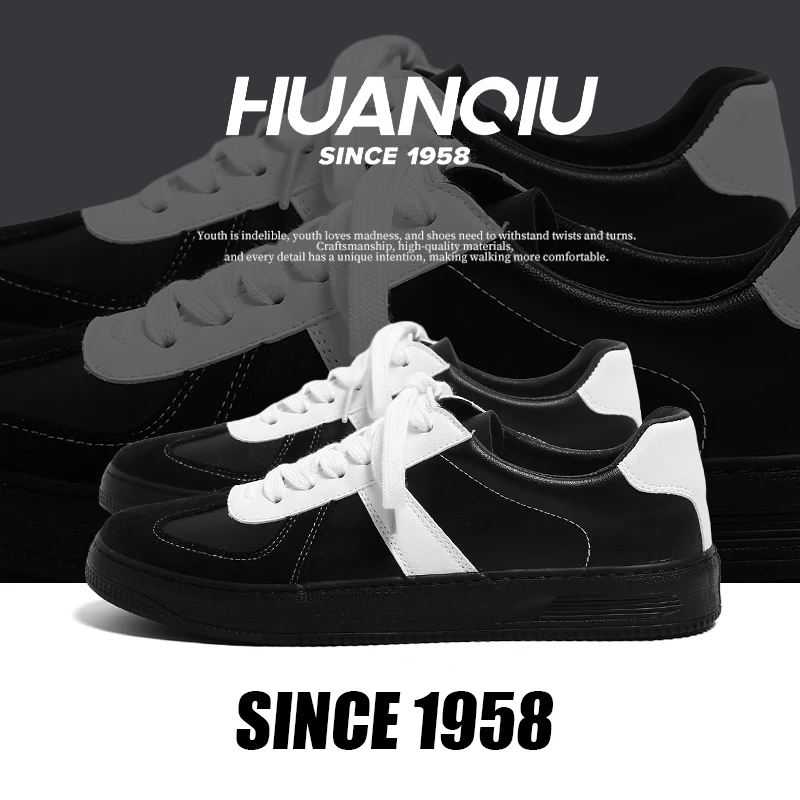 环球情侣休闲德训鞋子男款2025新款秋季厚底板鞋女款运动痞帅男鞋