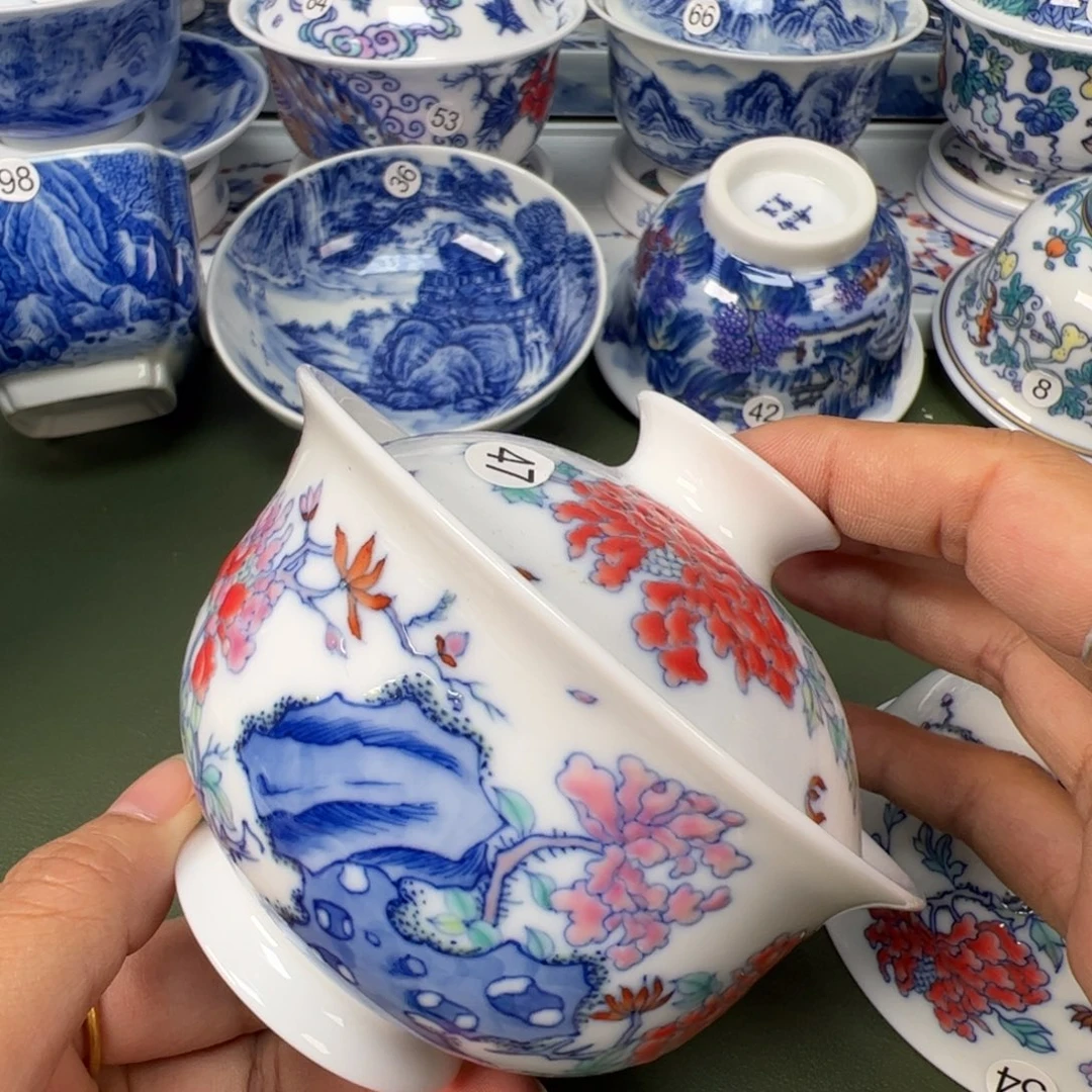 陶瓷景德镇纯手工纯手绘茶具木木47