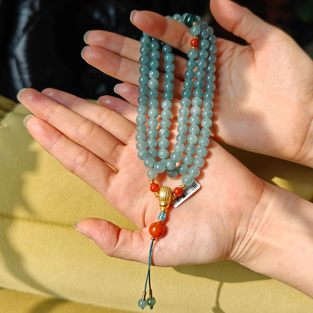 翡翠设计款108 （手链，挂链可多用）