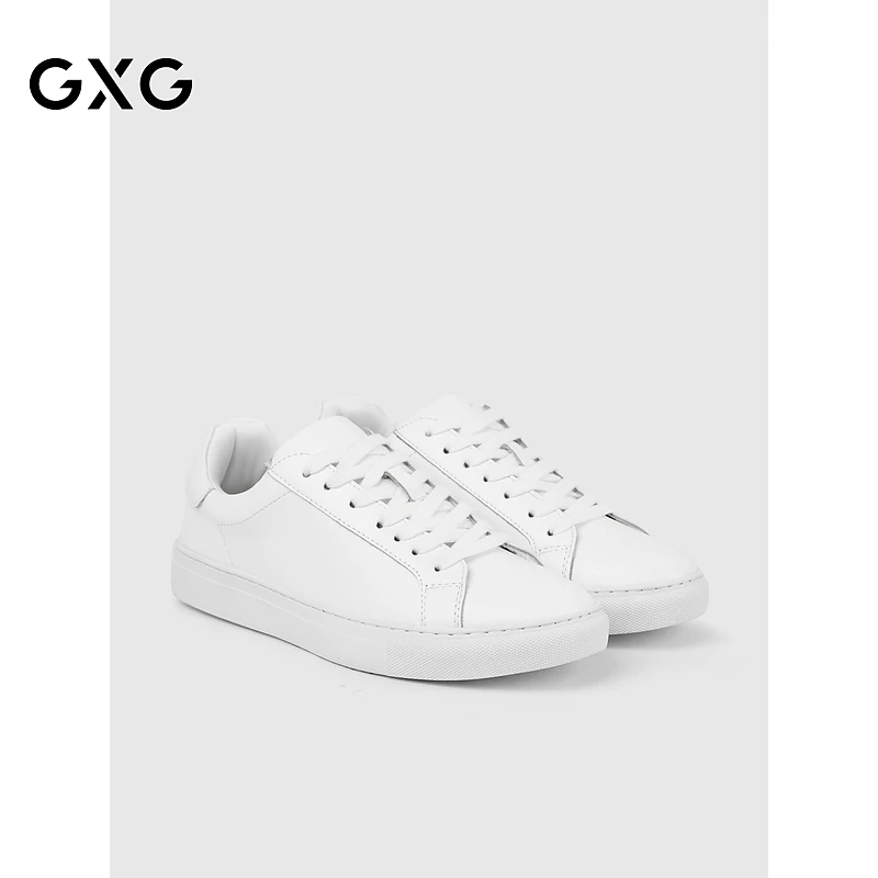 GXG通勤男鞋休闲百搭真皮小白鞋男士运动鞋厚底增高鞋G25D505024