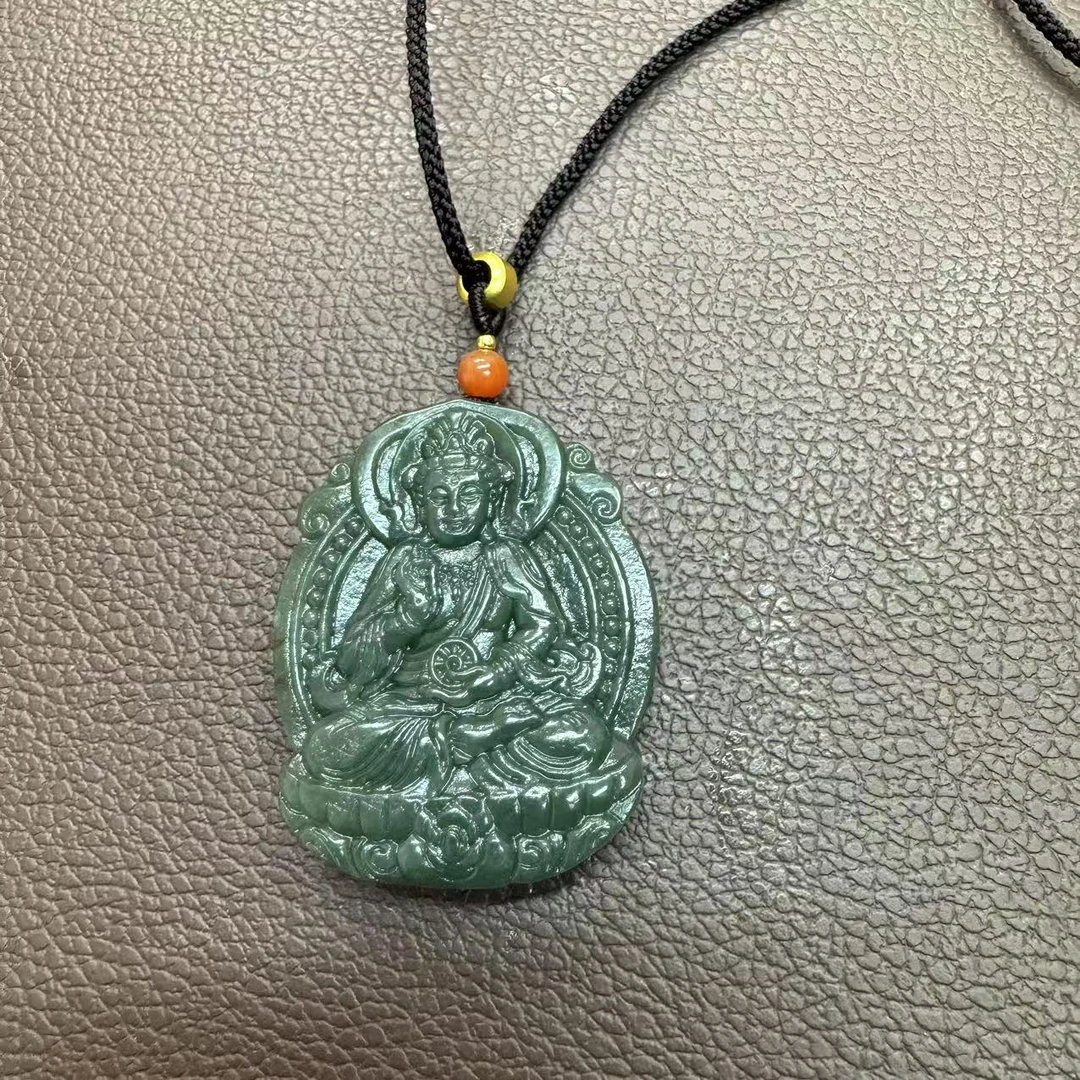 和田且末观音吊坠-精工雕刻