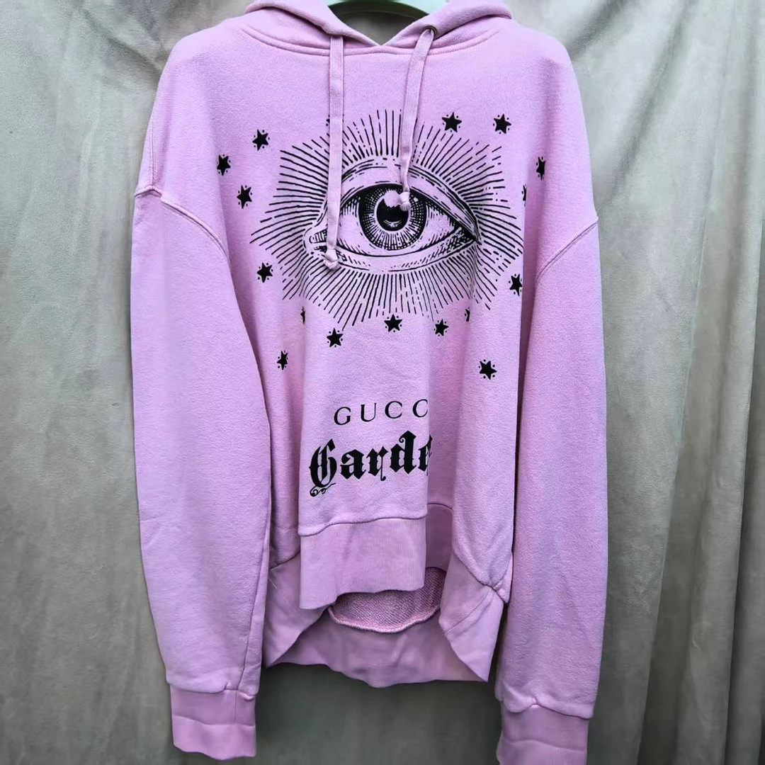 95新 GUCCI/古驰 古驰粉色眼睛卫衣XS码/702590311